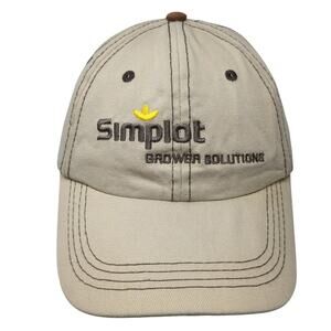Simplot Grower Solutions Baseball Cap Beige One Size Adjustable Embroidered